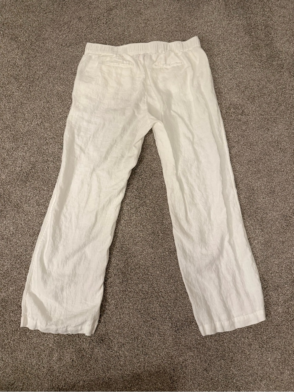 Vince Camuto White Elastic/Drawstring Waist Linen Pants Size Large GUC - Picture 7 of 13